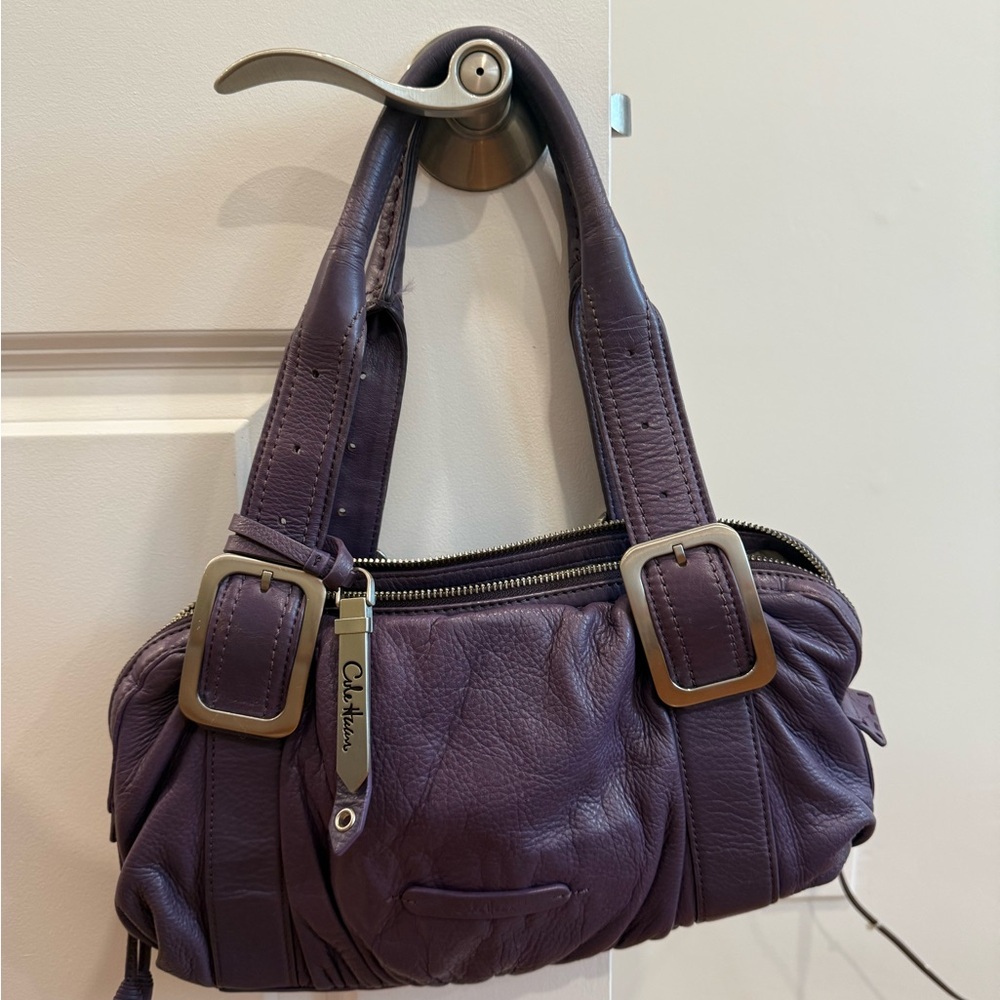 Vintage Cole Haan Purple Pebble Leather Women's Bag